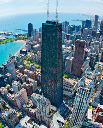 Vue aérienne des gratte-ciel de la boucle de Chicago. (Bob Stefko)