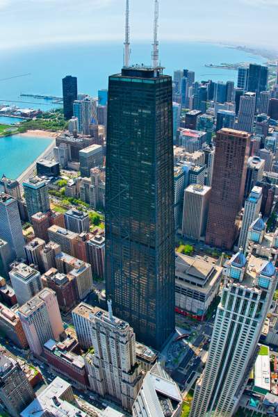 Vue aérienne des gratte-ciel de la boucle de Chicago. (Bob Stefko)