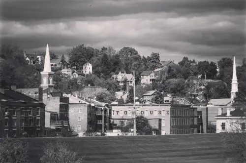 Vue du paysage des maisons