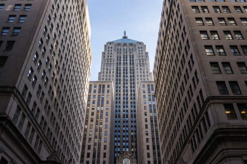 Le bâtiment art déco du Chicago Board of Trade à Chicago