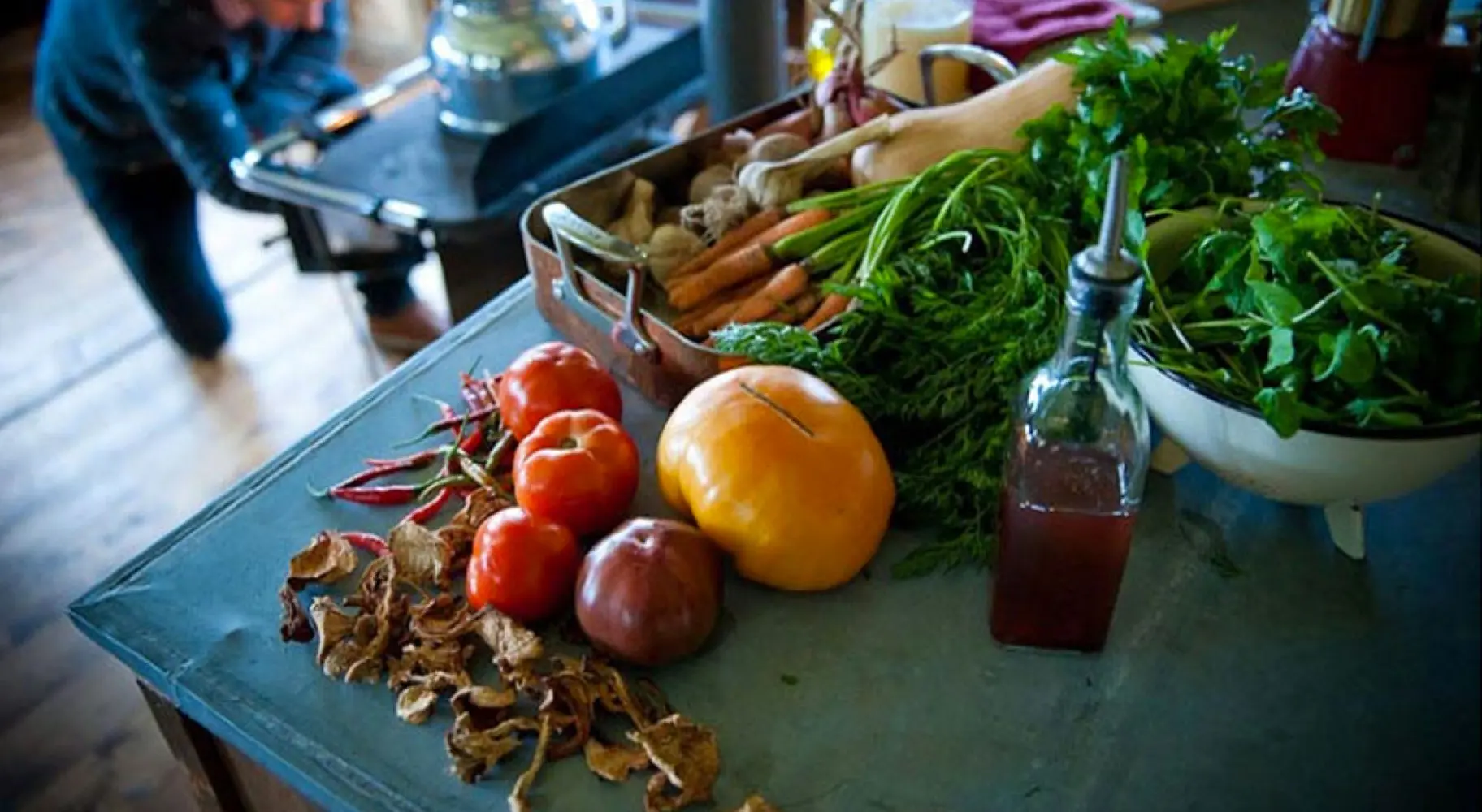 Légumes sur une table