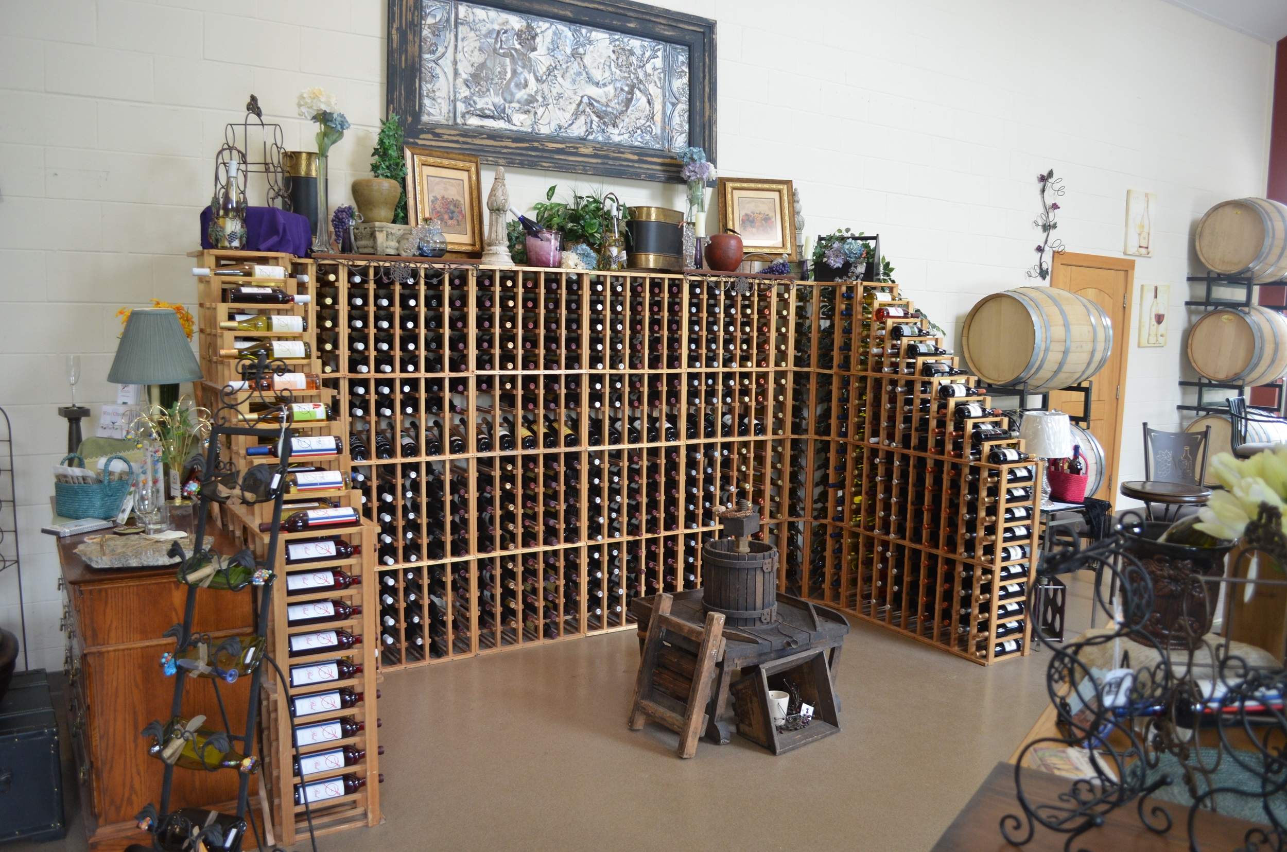 Exposition de bouteilles de vin à Fox Valley Winery
