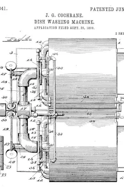 Le brevet illustré de la machine à laver la vaisselle de Josephine Cochrane