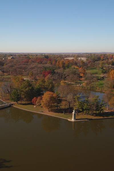 Vue aérienne de la rivière Fox, à l'automne