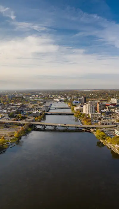 Vue aérienne de la ville de Rockford