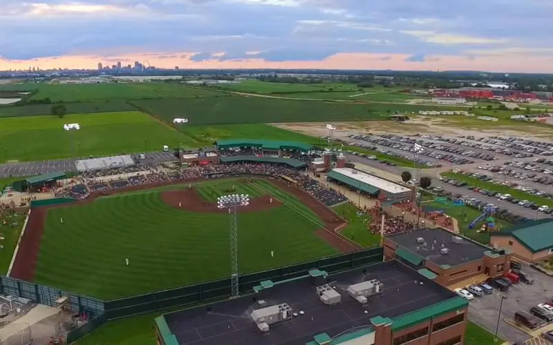 Vue aérienne du stade Gateway Grizzlies.