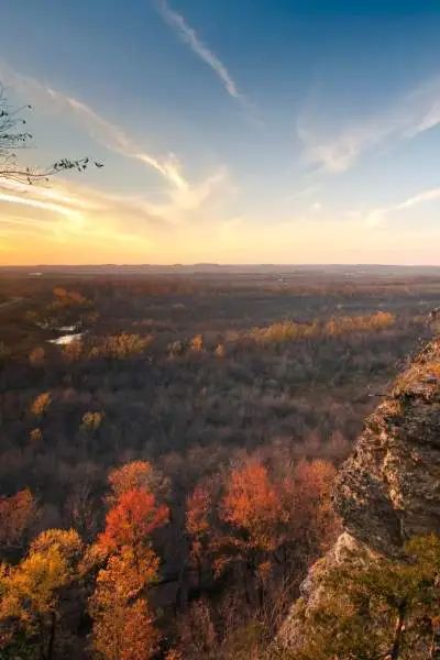 Coucher de soleil sur la forêt nationale de Shawnee