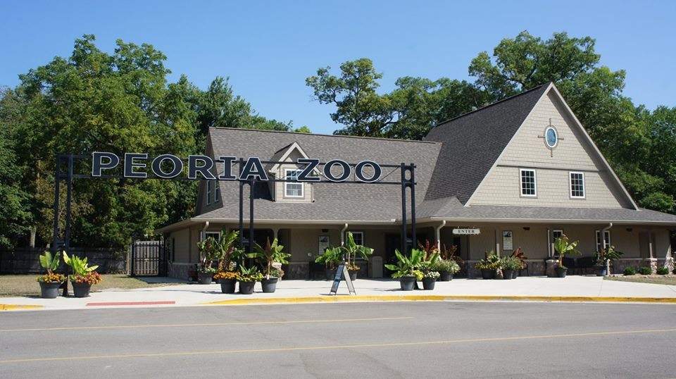 L'entrée du zoo de Peoria à Peoria