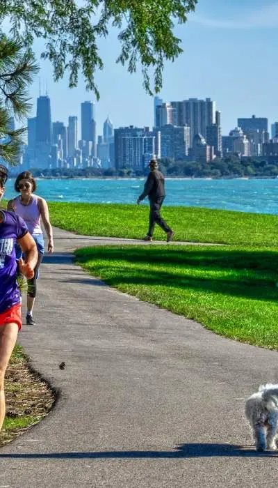 Courir sur le chemin