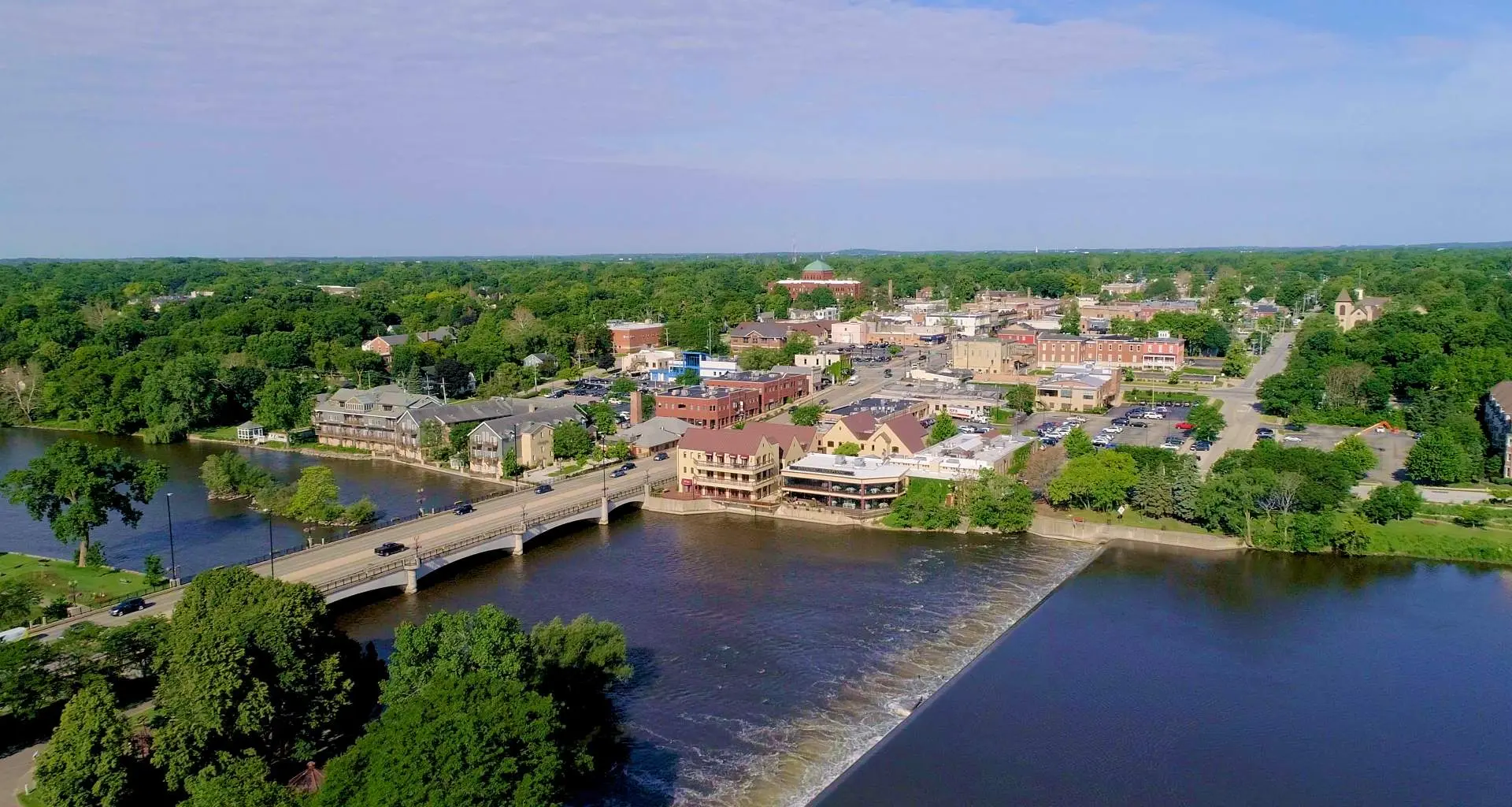 Vue aérienne du centre-ville de Geneva.