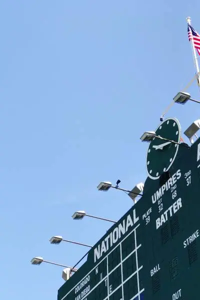 Partie du tableau d'affichage de Wrigley Field, le stade des Cubs de Chicago